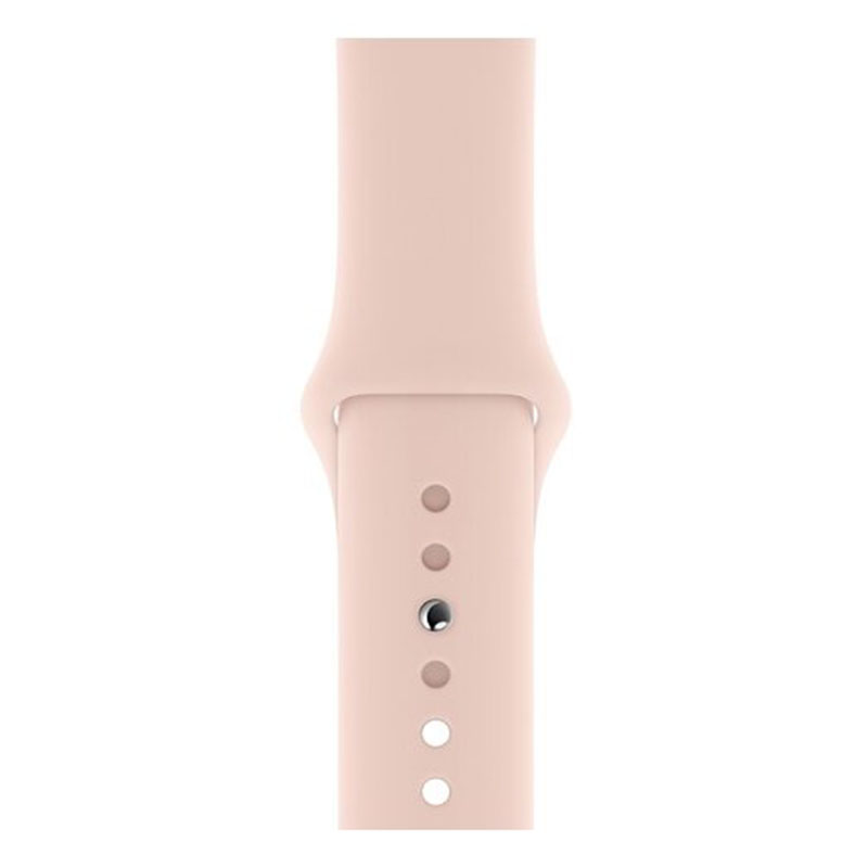 часы apple watch series 5 gps 44mm aluminum case with sport band gold, pink sand (розовый)